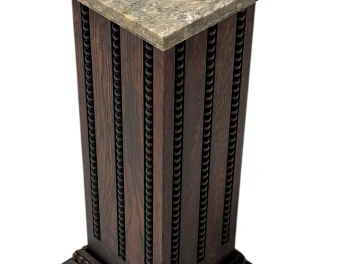 French Art Deco Pedestal with Multi-Colored Marble Top, 1930s
